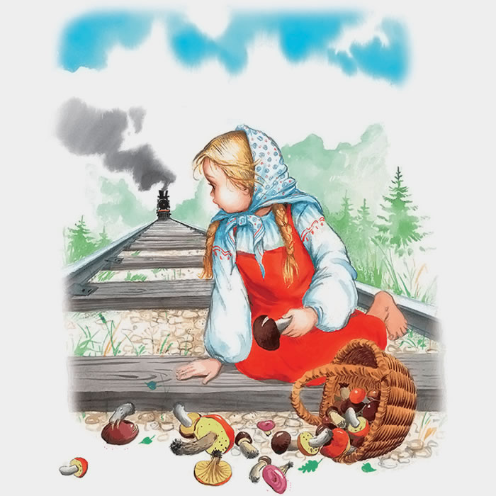 Девочка и грибы — Лев Толстой