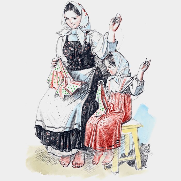 Как тетушка рассказывала, как выучилась шить — Лев Толстой