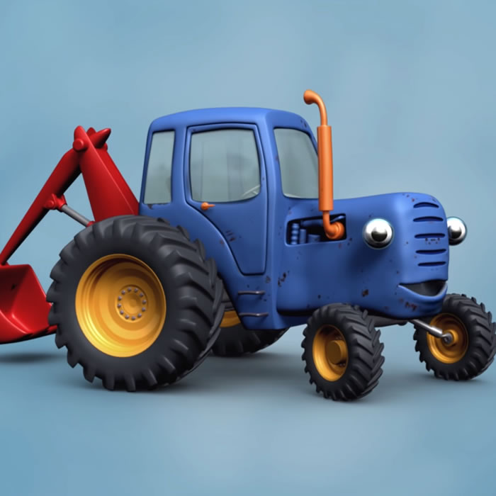 Трактор и Бигфут — Синий трактор
